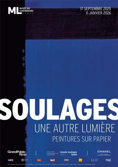 Pierre Soulages《苏拉热纸本作品展：另一道光》：黑色中诞生的光